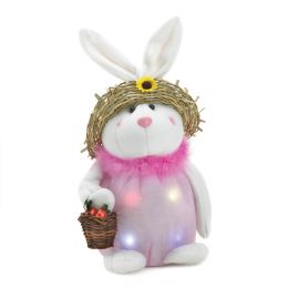 Lighted  Pink Plush Bunny