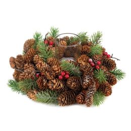 ?Pine Cone Wreath Candleholder
