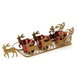 Shimmering Santa?s Sleigh Candleholder