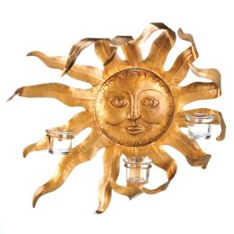 Smiling Sun Candle Wall Sconce